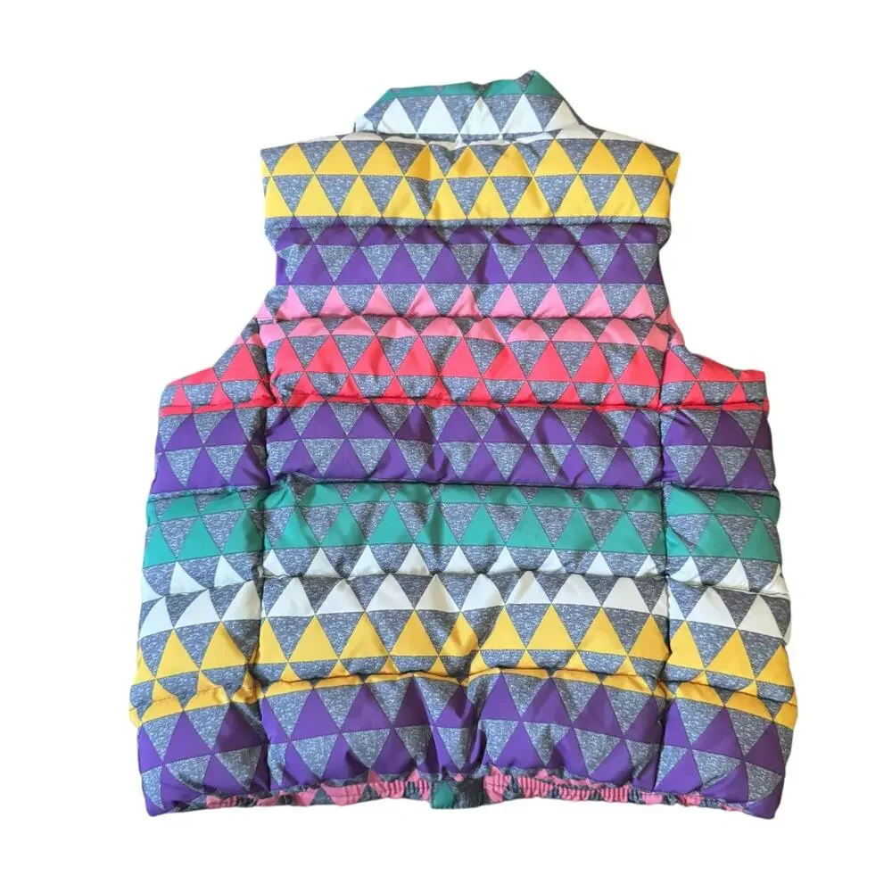 Baby GAP Quilted Puffer Vest Colorful Graphic Pattern Funnel Neck Full 4 Years